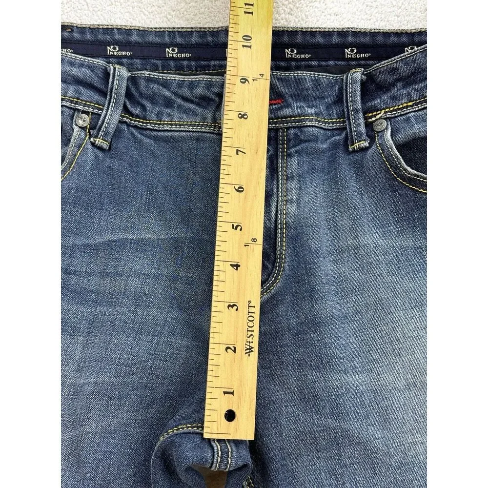 Negho Italian Jeans 36 Straight Leg Mid Rise‎ Actual (33Wx31L) Blue Denim